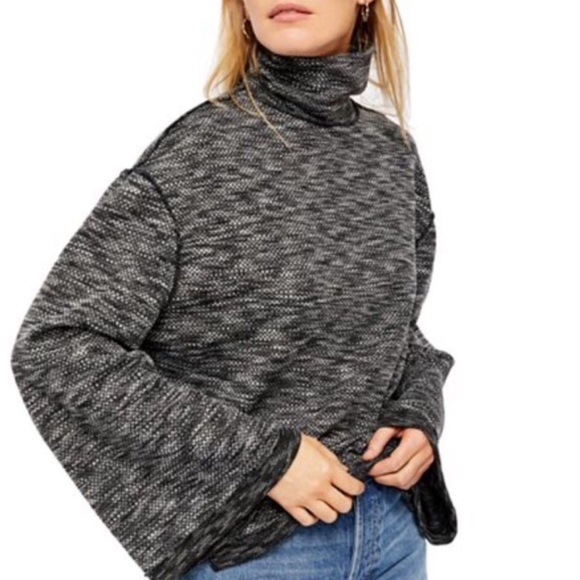 Free People Sweaters - Free People NWT Sunny Days Oversized Turtleneck Flared Sleeve Size Medium